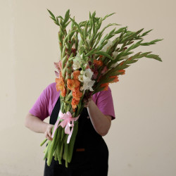 Букет из 25 микс гладиолусов