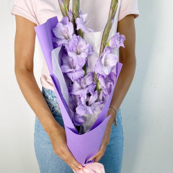 Букет из 3 сиреневых гладиолусов