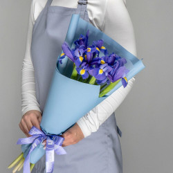 Букет из 7 синих ирисов