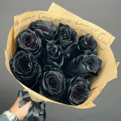 Букет из 9 черных роз