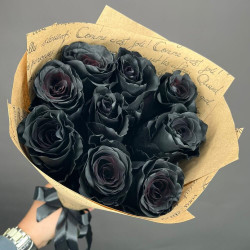 Букет из 9 черных роз