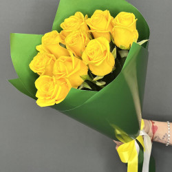 Букет из 9 желтых роз