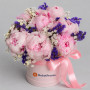 Композиция из пионов, статицы и гипсофилы — вид 2